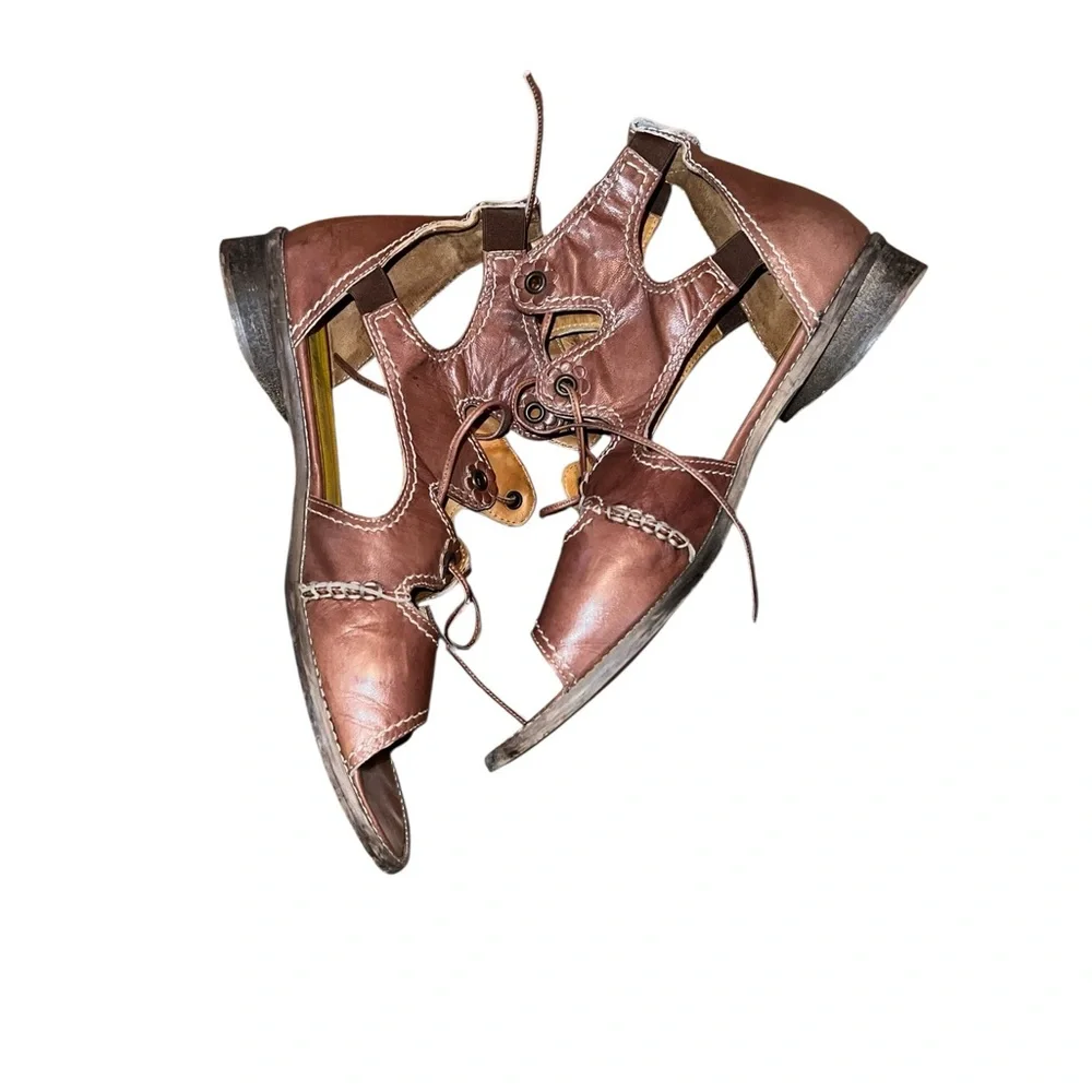 Mitica Brown Leather Sandals 41